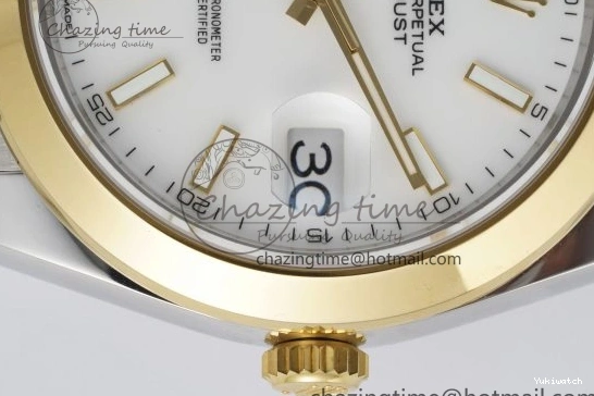41 KING Steel Bezel on Dial 1:1 Polished Bracelet YG Oyster Best White DateJust Edition 904L SS VR3235 0311